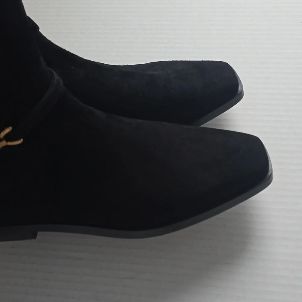Sam Edelman Clive Black Suede Tall Boots Sz 7.5